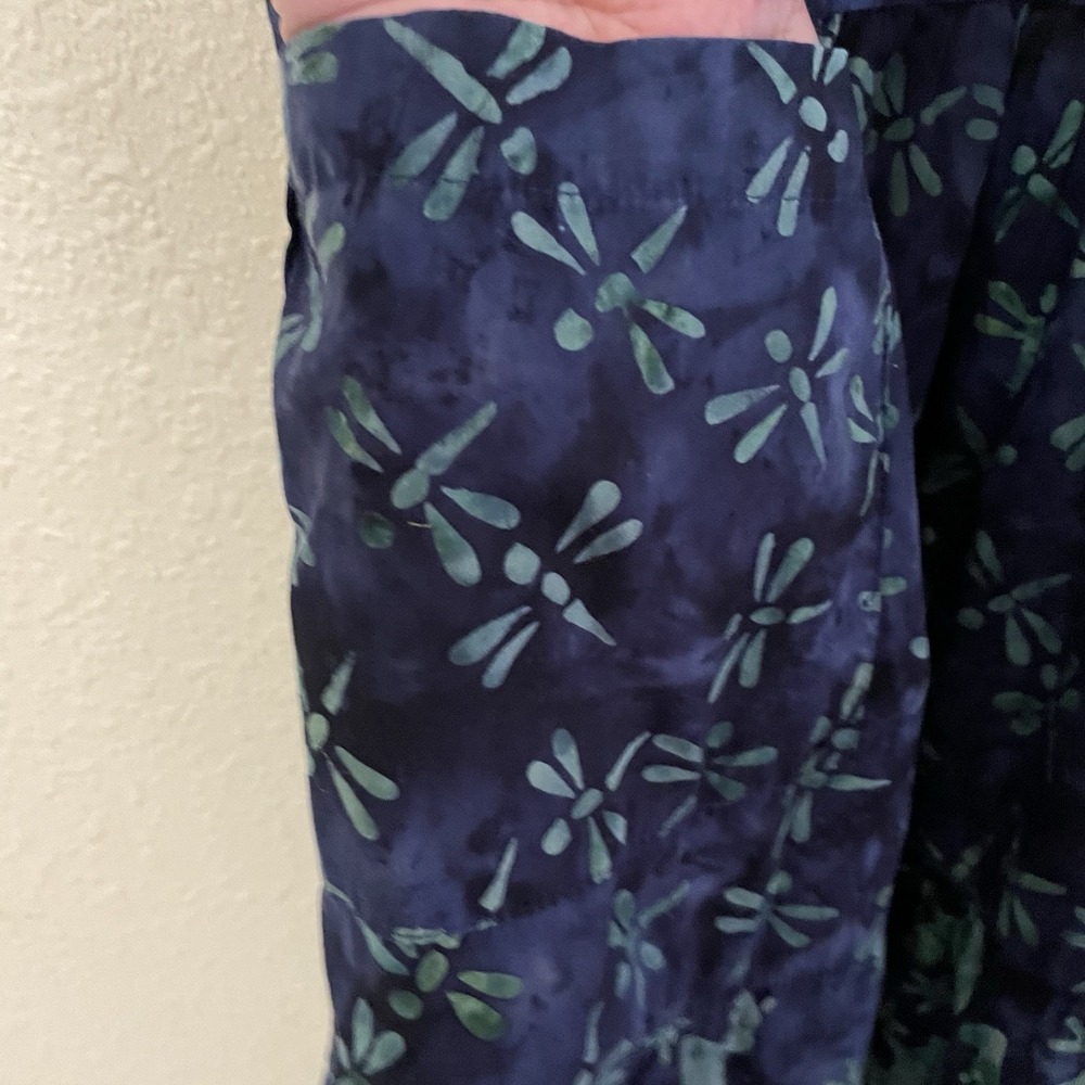 Kim Messier Art to Wear Dress Pockets Dragonfly Frog Unique Artsy Whimsy S B6 - Picture 6 of 12